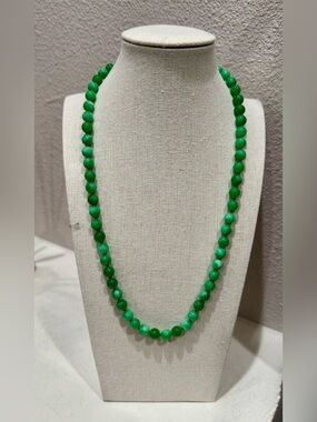 ki-ele kieleHawaii 7mm Green Jade Necklace 22”